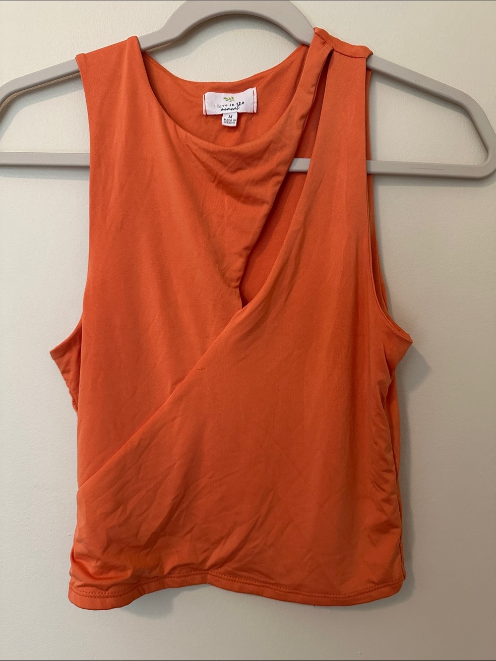 Lush Orange Sleeveless Wrap-Front Tank Top by Lush